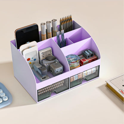 Blue Desk Organizer with 2 Drawers
