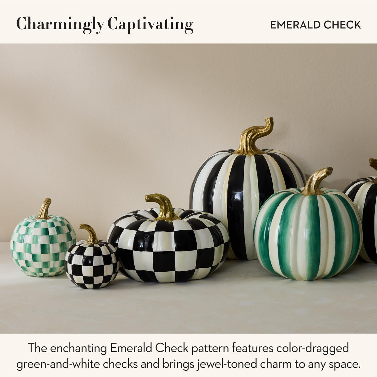 MacKenzie-Childs Resin Pumpkin, Royal Check