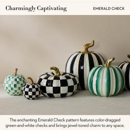 MacKenzie-Childs Resin Pumpkin, Royal Check