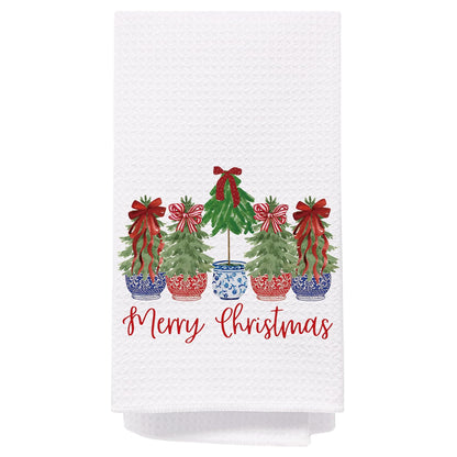 Chinoiserie Christmas Kitchen Hand Towels, 16x24 Inch