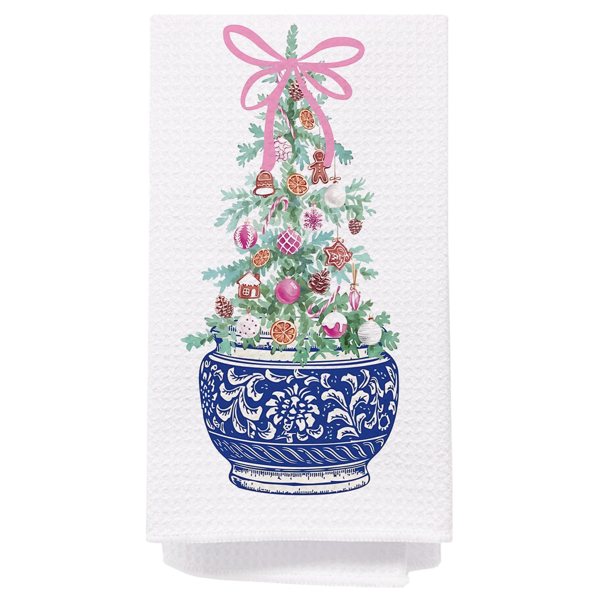 Chinoiserie Christmas Kitchen Hand Towels, 16x24 Inch