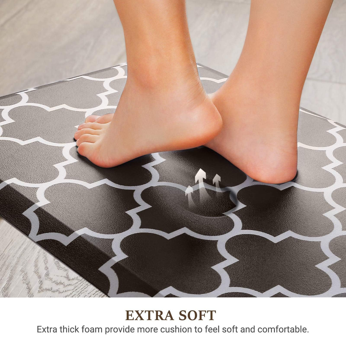 Blue Cushioned Anti-Fatigue Kitchen Mat