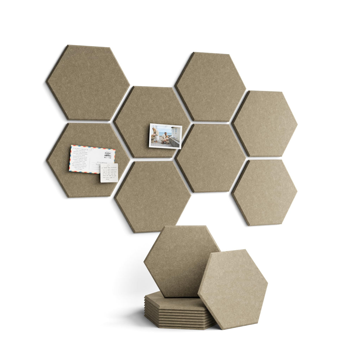 Blue Hexagon Felt Pin Board Tiles, 12 Pack