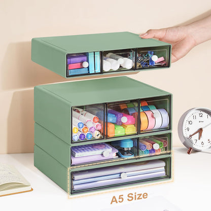 Blue 9-Drawer Desktop Storage Organizer