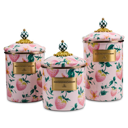MacKenzie-Childs Enamel Canister Set, Royal Check