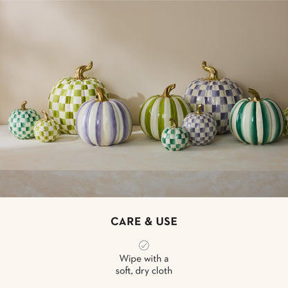 MacKenzie-Childs Resin Pumpkin, Royal Check