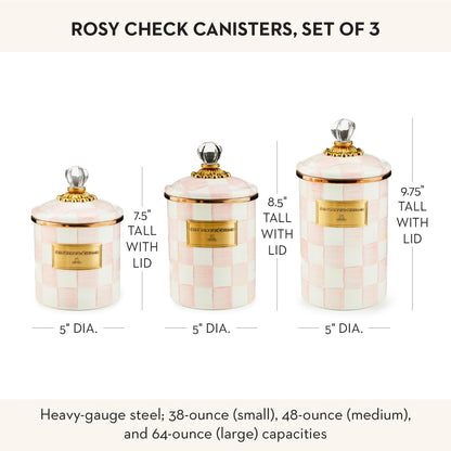 MacKenzie-Childs Enamel Canister Set, Royal Check