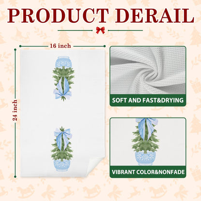 Chinoiserie Christmas Kitchen Hand Towels, 16x24 Inch