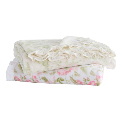 Laura Ashley Reversible Plush Throw, 50x70
