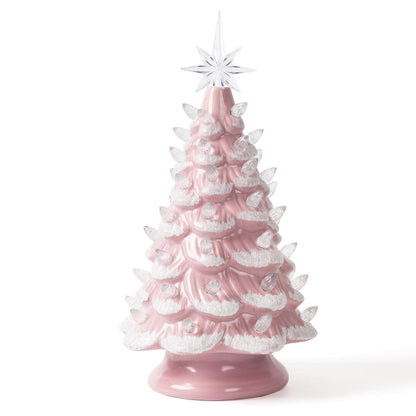 Lighted Ceramic Christmas Tree, 13 Inch
