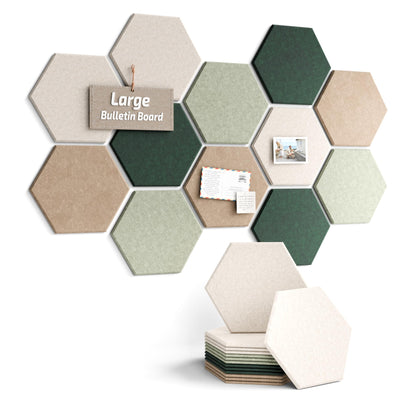 Blue Hexagon Felt Pin Board Tiles, 12 Pack