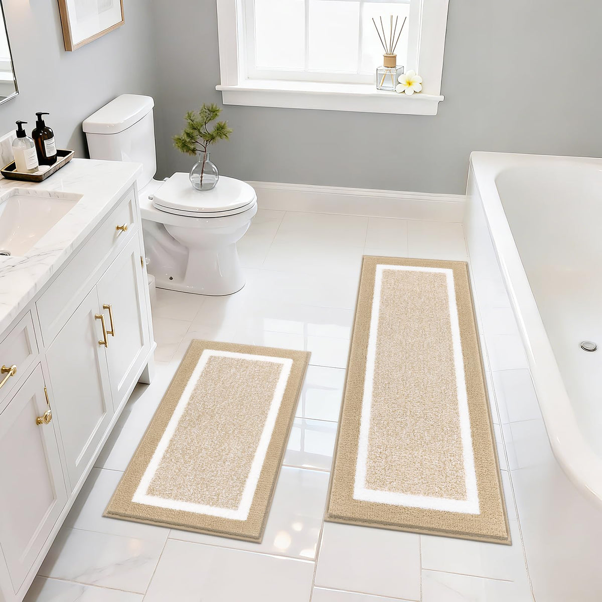 Shaggy Microfiber Bath Rug Set, 3 Piece