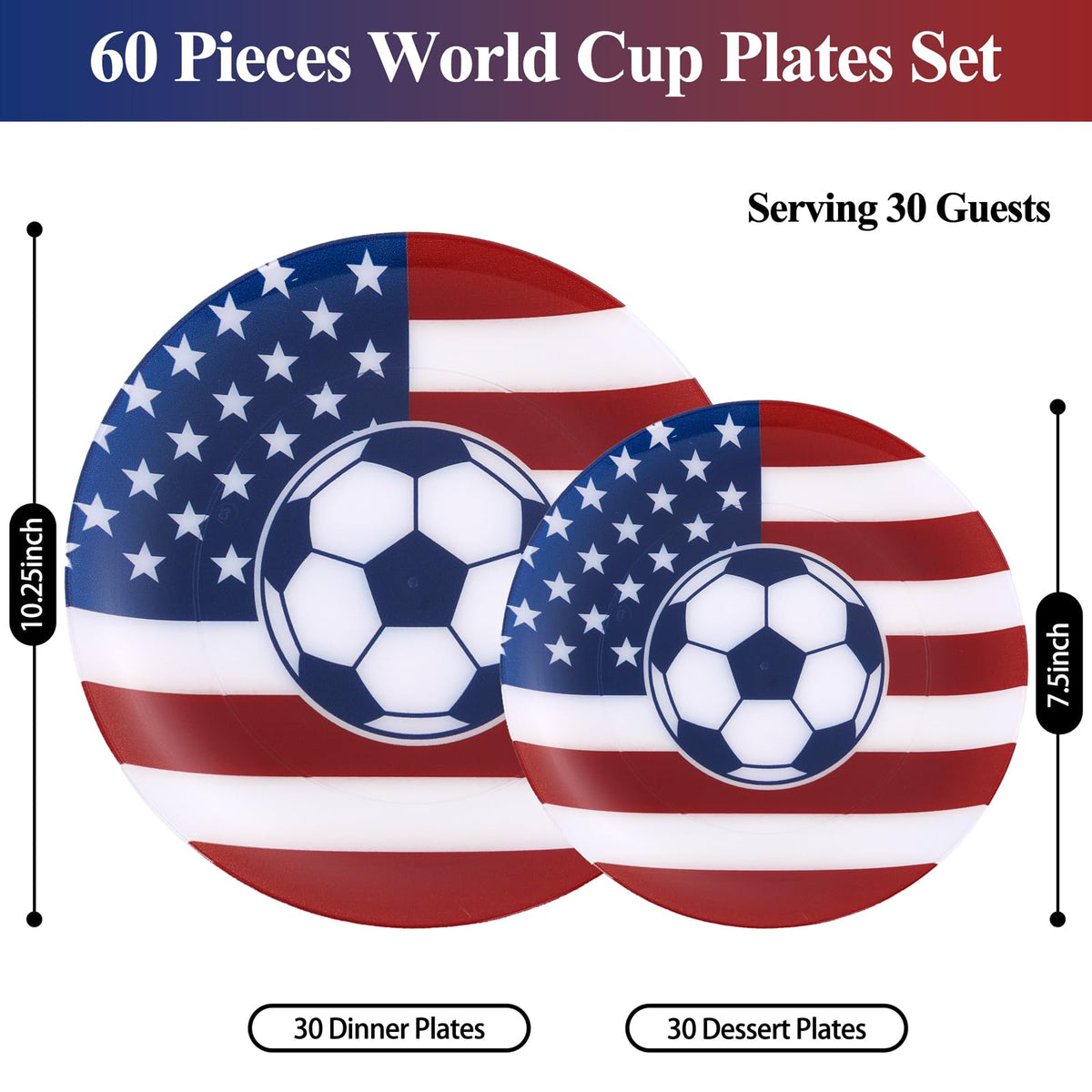Blue Floral Plastic Plates, 60 Pieces