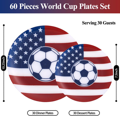Blue Floral Plastic Plates, 60 Pieces