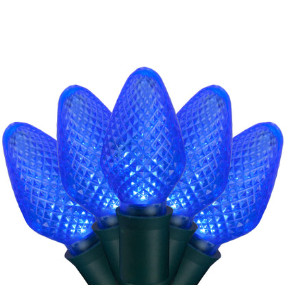 Blue C9 LED Christmas Light Set, 25 Bulbs