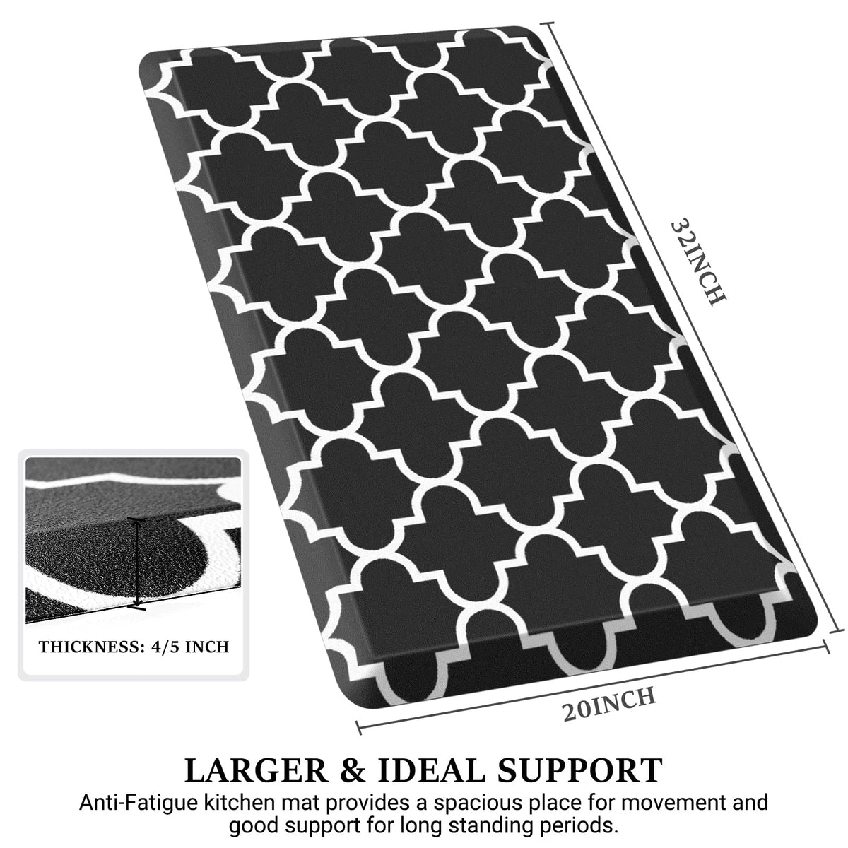 Blue Cushioned Anti-Fatigue Kitchen Mat