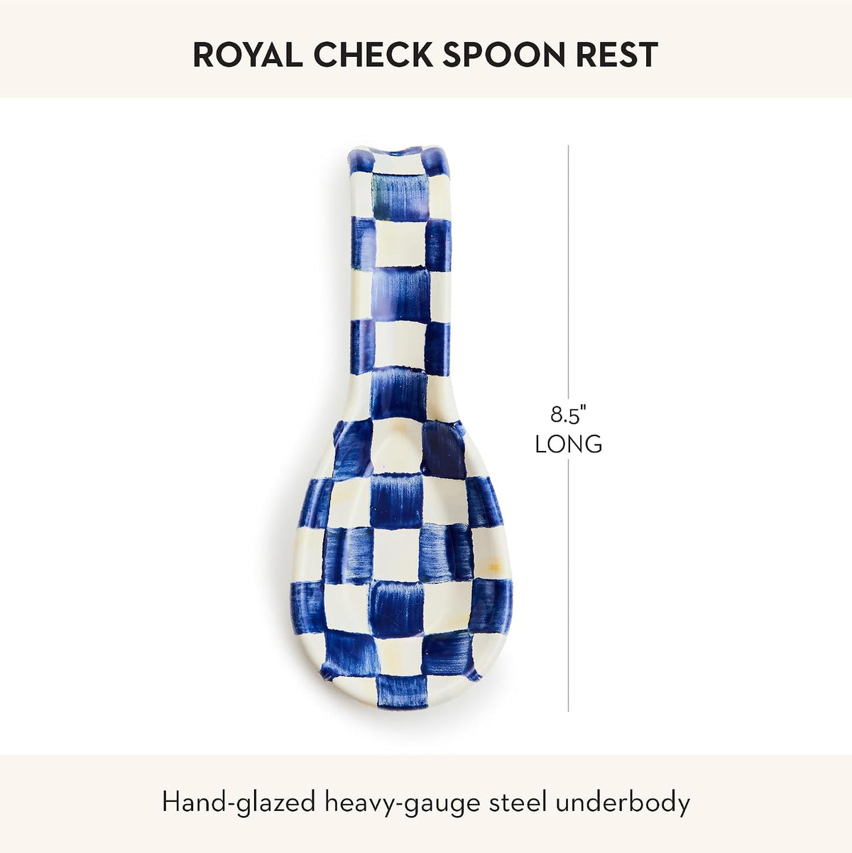 MacKenzie-Childs Enamel Spoon Rest, Royal Check