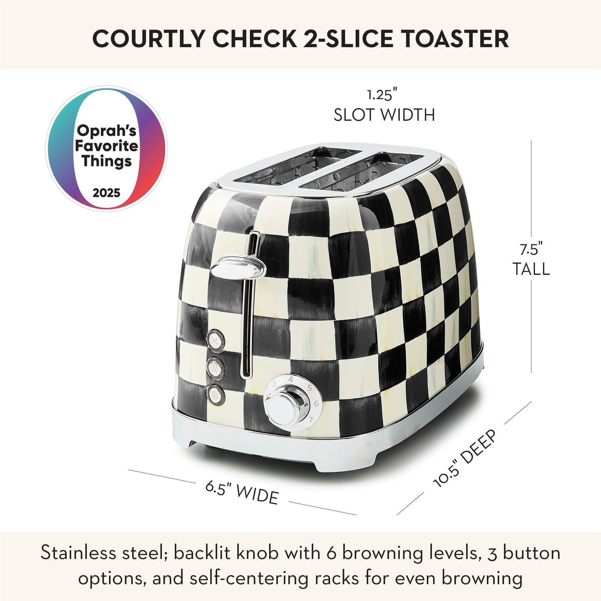 MacKenzie-Childs 2-Slice Toaster, Royal Check
