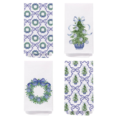 Chinoiserie Christmas Kitchen Hand Towels, 16x24 Inch