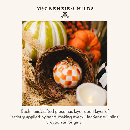 MacKenzie-Childs Resin Pumpkin, Royal Check