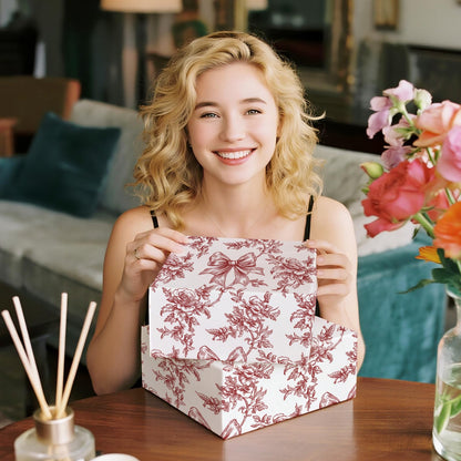Reversible Toile Christmas Wrapping Paper