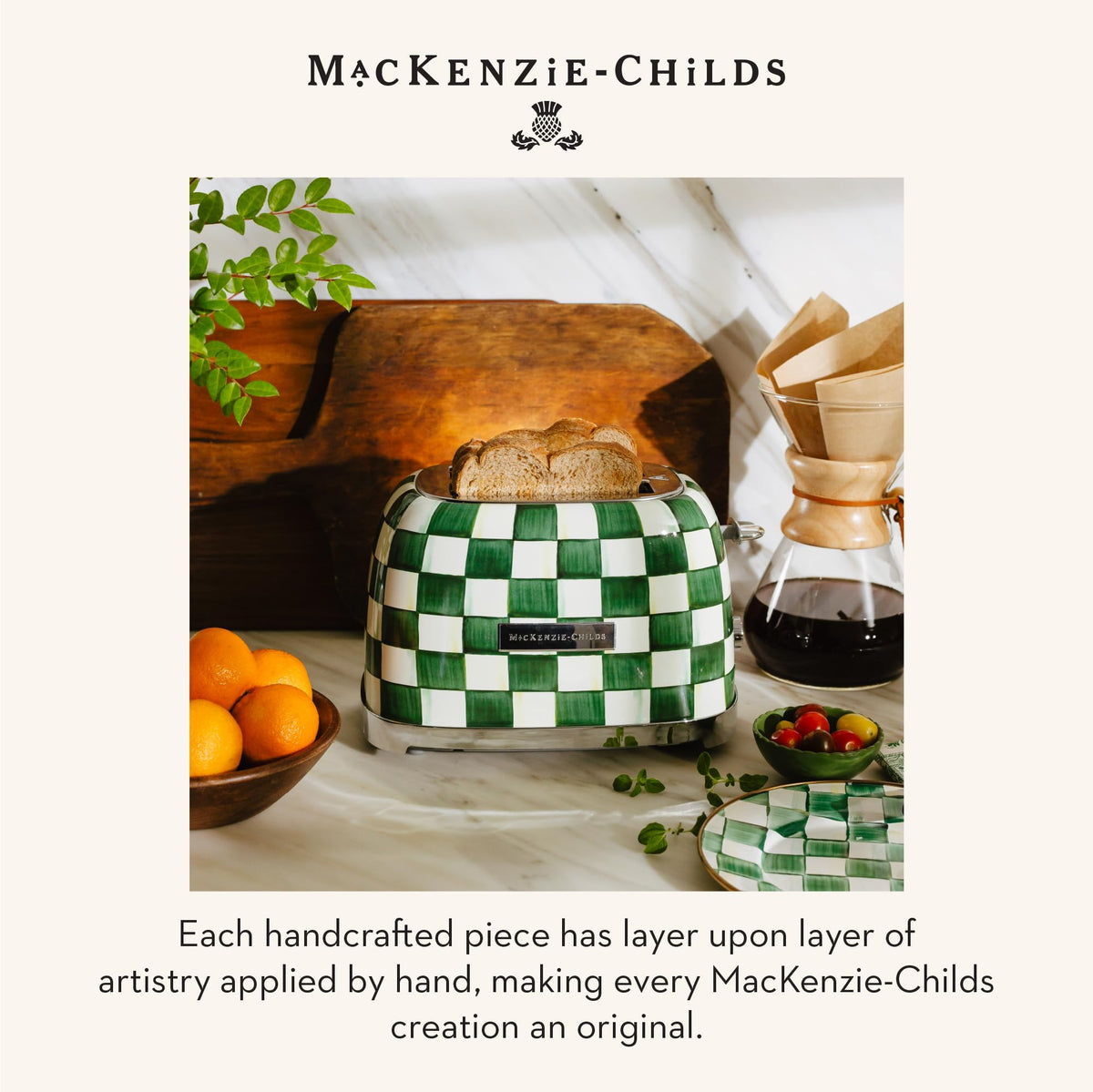 MacKenzie-Childs 2-Slice Toaster, Royal Check