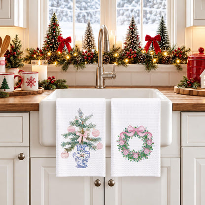 Chinoiserie Christmas Kitchen Hand Towels, 16x24 Inch