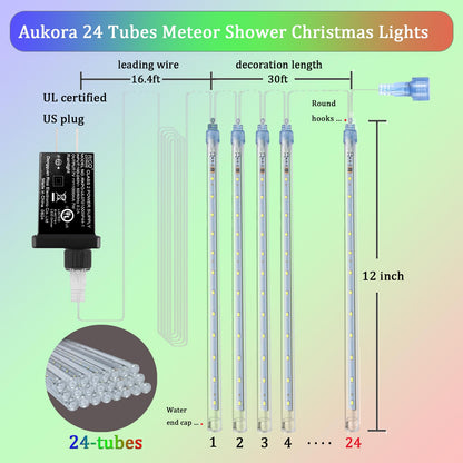 Aukora Blue Meteor Shower Lights