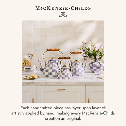 MacKenzie-Childs Enamel Tea Kettle, Royal Check