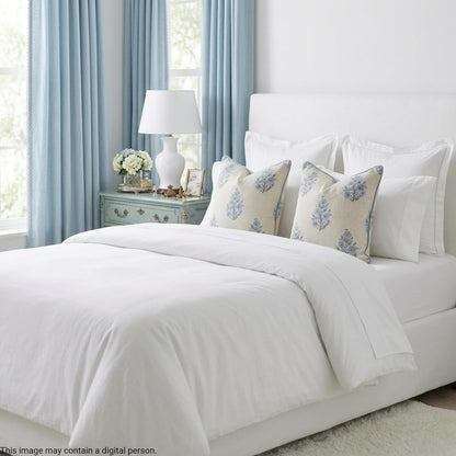 Camille Blue Floral Block Print Pillow Cover