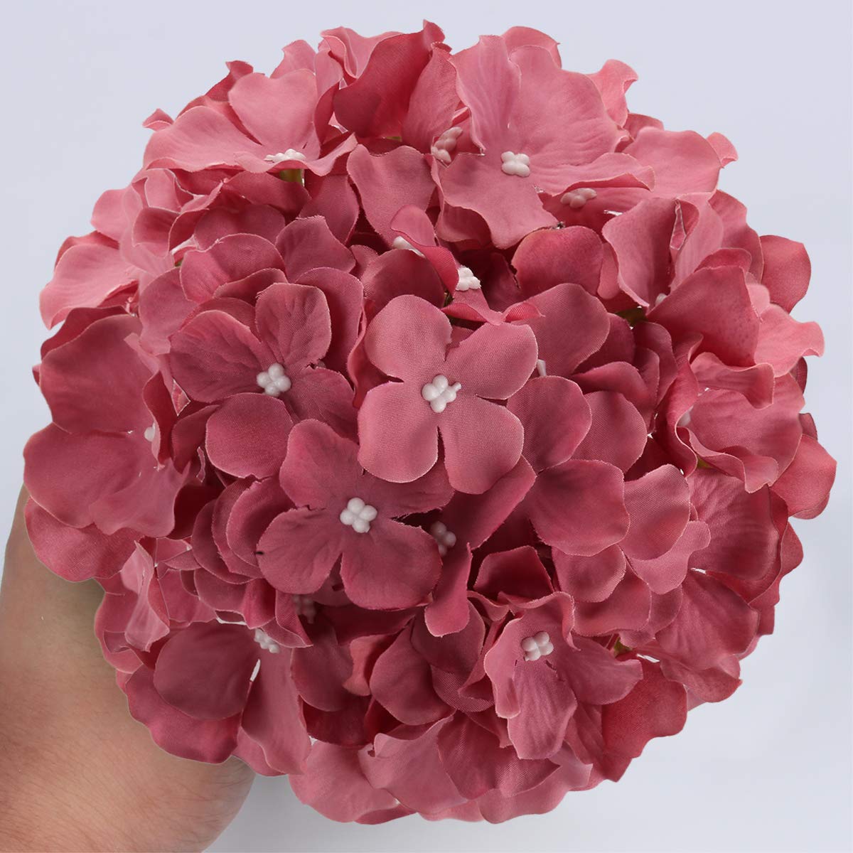 Silk Hydrangea Heads with Stems, Pack of 10
