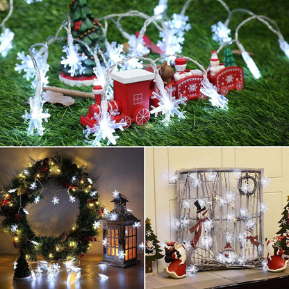 Blue Snowflake String Lights, 20 ft