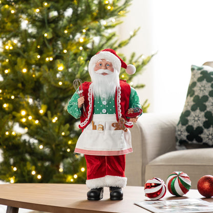 Blue Velvet Santa Figurine, 18 Inch