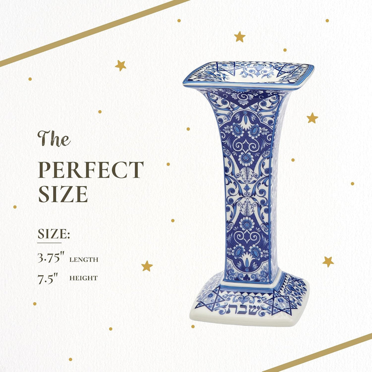 Spode Judaica Sabbath Candlesticks, Set of 2