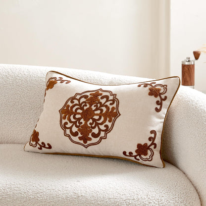 Chinoiserie Floral Chenille Pillow Cover
