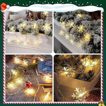 Blue Snowflake String Lights, 20 ft