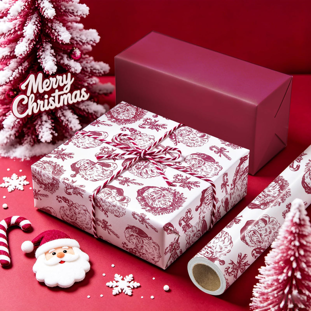 Blue Toile Christmas Wrapping Paper