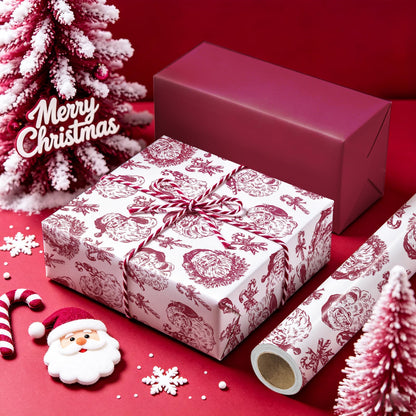 Blue Toile Christmas Wrapping Paper