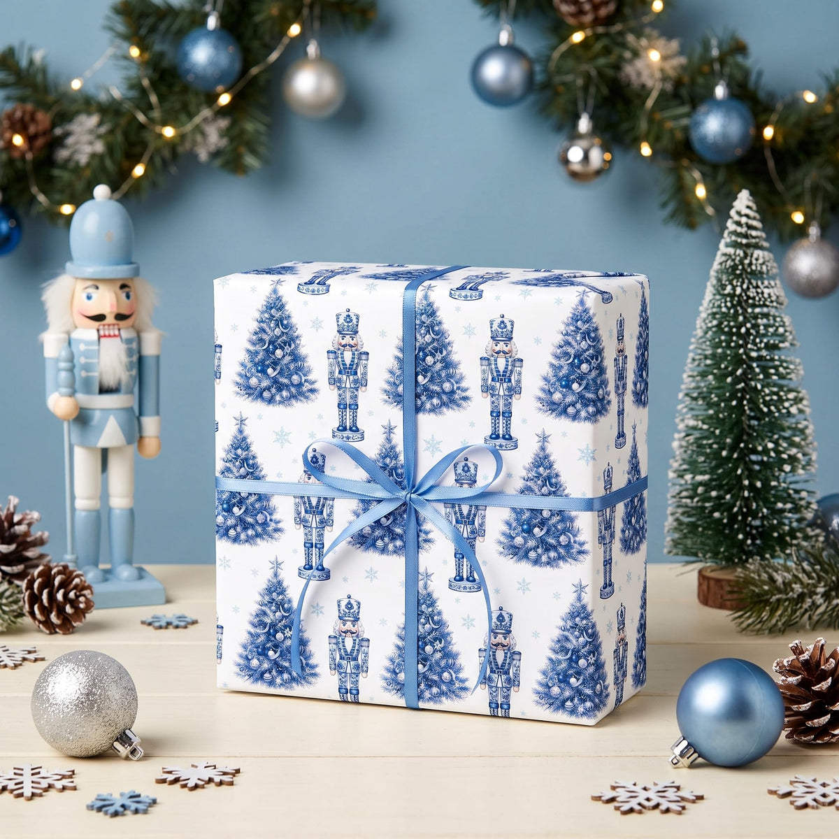 Chinoiserie Nutcracker Christmas Wrapping Paper