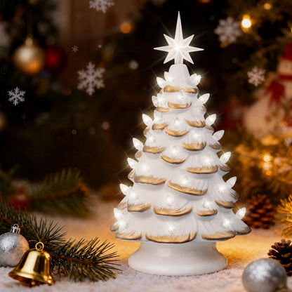 Lighted Ceramic Christmas Tree, 13 Inch