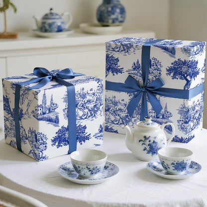 Reversible Toile Christmas Wrapping Paper