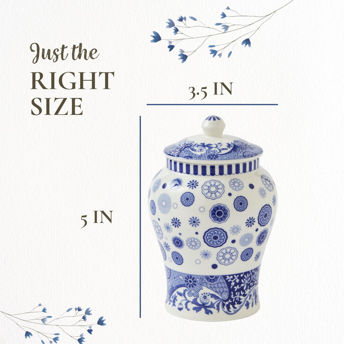 Spode Blue Italian Steccato Vase, 5.2 Inch