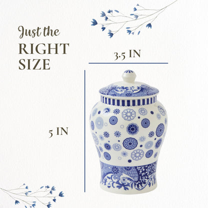 Spode Blue Italian Steccato Vase, 5.2 Inch