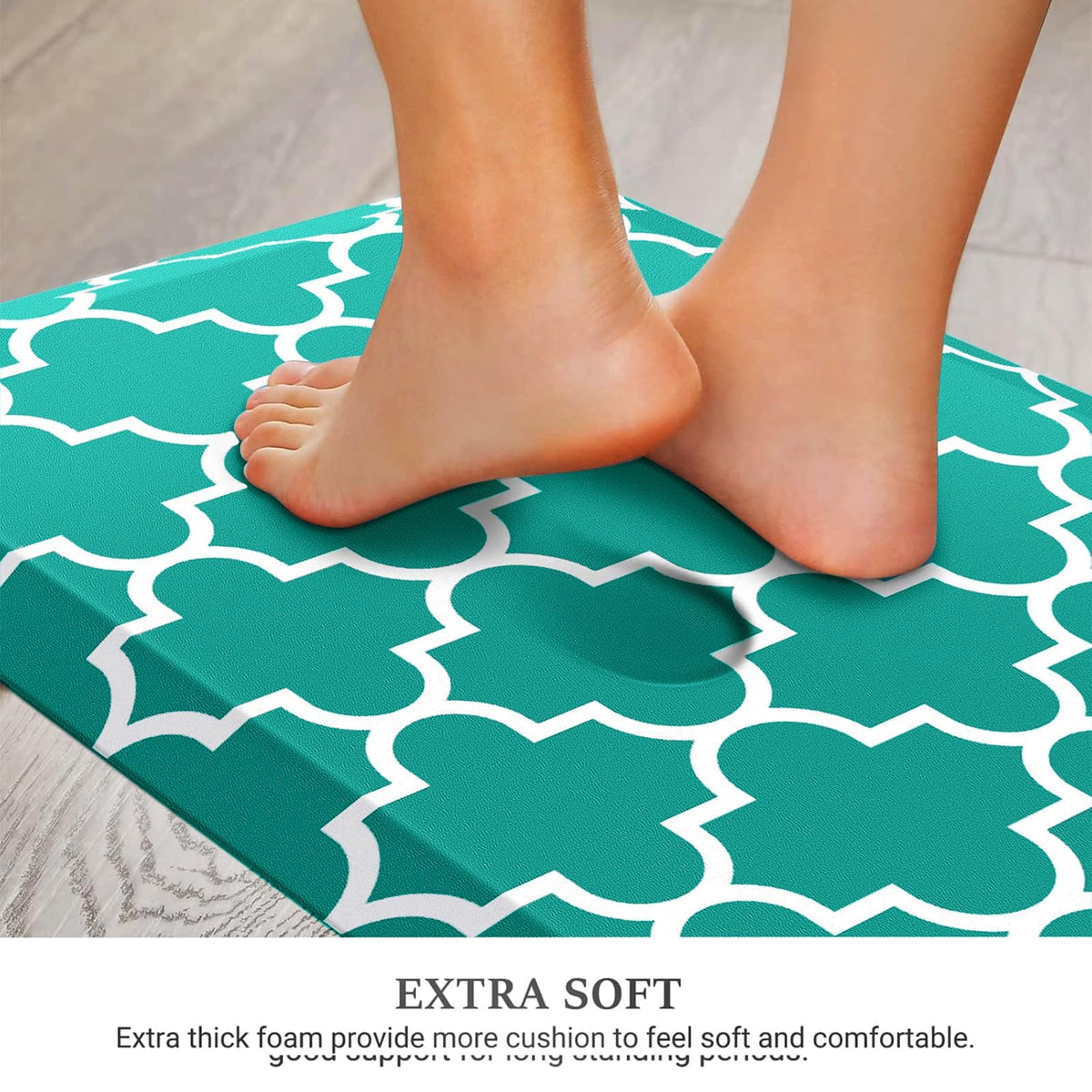 Blue Cushioned Anti-Fatigue Kitchen Mat