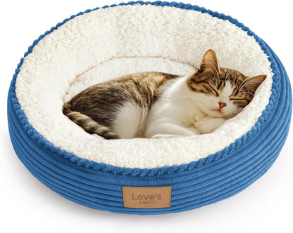 Royal Blue Round Donut Pet Bed