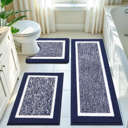 Shaggy Microfiber Bath Rug Set, 3 Piece