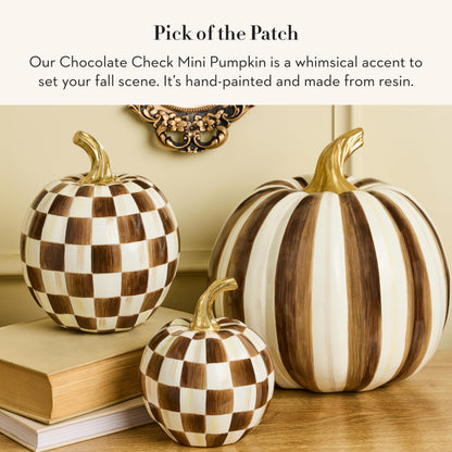 MacKenzie-Childs Resin Pumpkin, Royal Check
