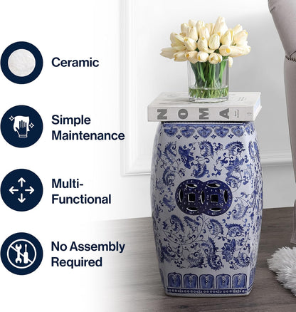 Jonathan Y Floral Vine Square Garden Stool