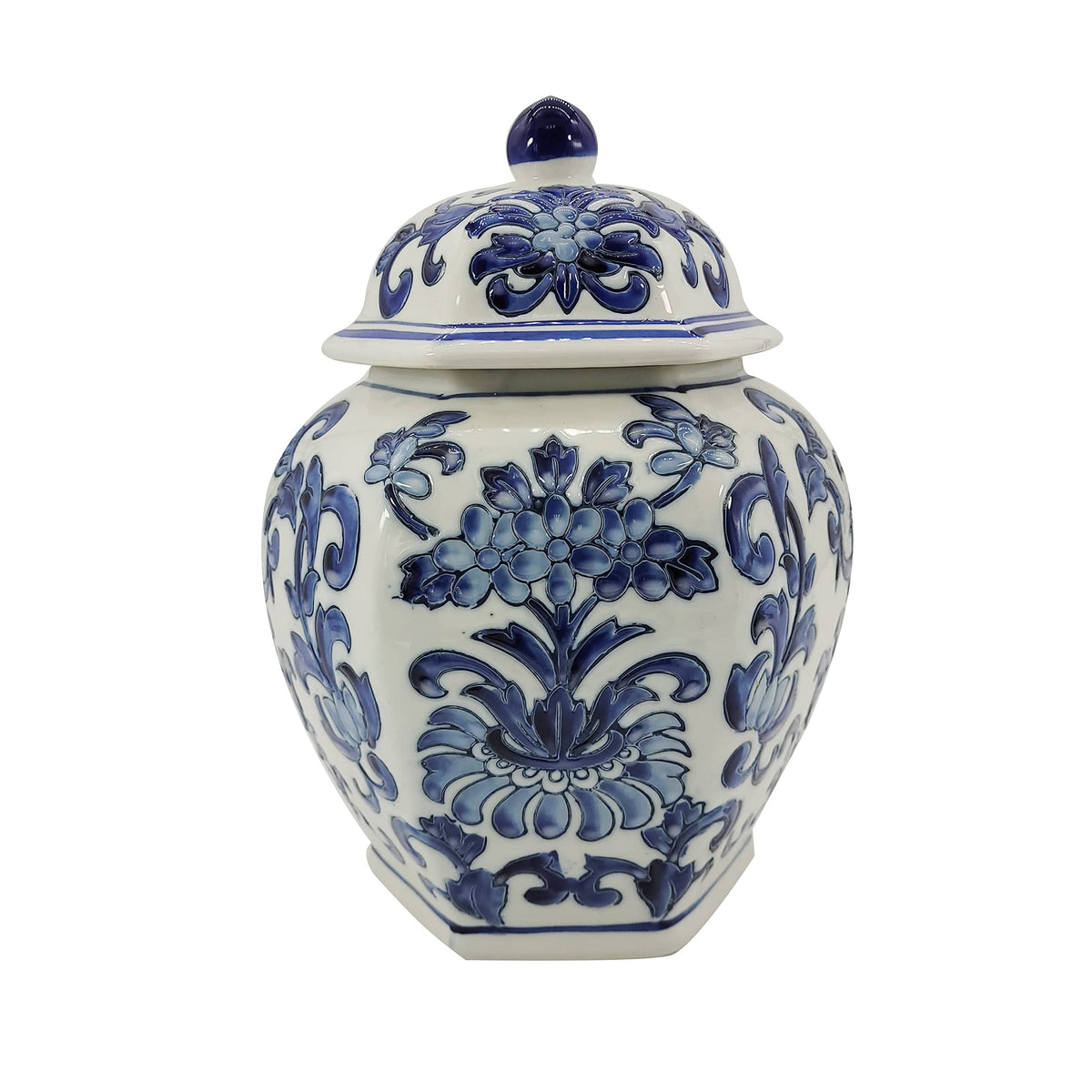 Blue and White Chinoiserie Ginger Jar, 12 or 14 Inch