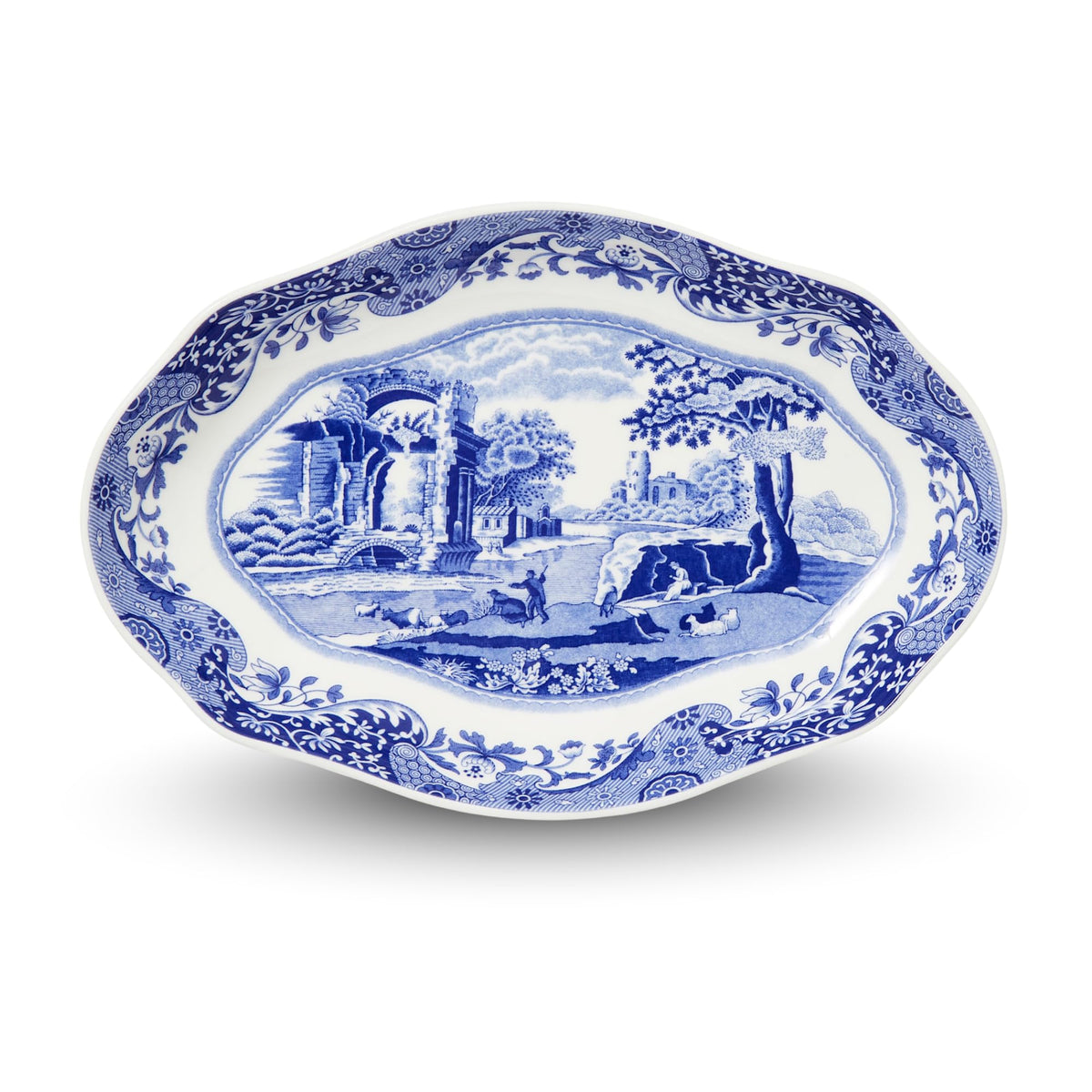 Spode Blue Italian Pickle Dishes, Set of 2